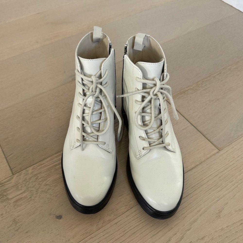 Everlane off-white moto combat boots - Picture 2 of 6
